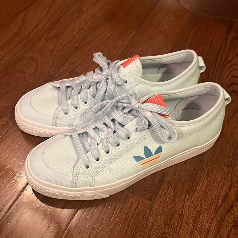 Light blue adidas sneakers
